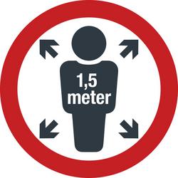 Sticker 'Houd 1,5 meter afstand' (rond Ø 25 cm)